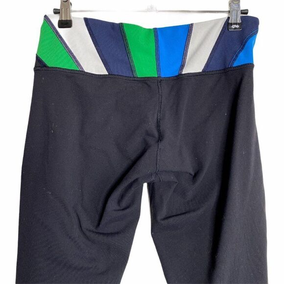 Lululemon Wunder Under Crop Black Green Blue Quilt - Picture 7 of 10